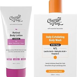 Chemist at Play Anti-Aging Body Lotion with 4% Retinol, Niacinamide & Zemea 200ml + Exfoliating Body Wash with Ceramides | 4% Lactic Acid + Salicylic Acid + Vitamin E 236ml-picture-48