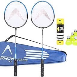 Youth Light Weight Shuttle Badminton Racket Set of 2 Pieces Pair for All Age Group, Full Zipper Cover, Ideal for Junior Adults and Youth AB-222 (Blue)-25