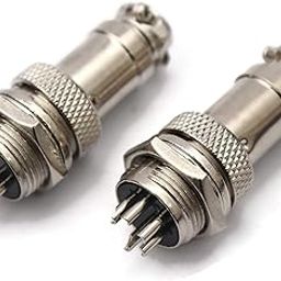 Electronicspices 5 Pin 16mm Thread Male Female Panel Metal Aviation Wire Connector Plug CNC (5pin)-image-75