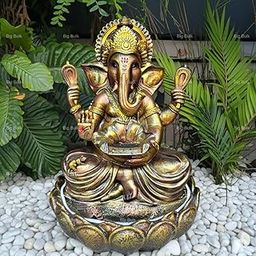 Big Bulk Kamal/Lotus Ganesh Gannpati Fiber Indoor Outdoor Fountain with Led Lights for Home Decor and Office Decoration Or Gifting (Big:Size;: 90 cm X 65 cm X 65 cm)-image-71