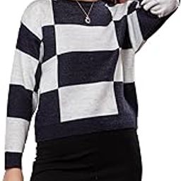 Women's Soft Woolen Checkered Pullover Sweater | Full Sleeve Round Neck Knitwear | Cozy Lightweight Winter Fashion Jumper for Girls & Ladies-image-18