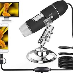 Microware 3 in1 USB Digital Microscope 40X to 1000X, 8 LED Magnification Endoscope Camera with Carrying Case & Metal Stand, Compatible for Android Windows 7 8 10 Linux Mac-image-10
