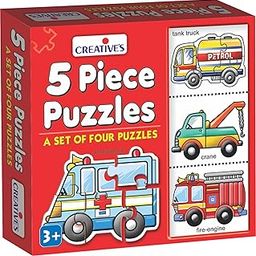Creative's 5 Piece Puzzles | Educational Jigsaw | Fun With Learning Toy Game | Special Vehicle 5 Piece Puzzles | Knowledge Of Special Vehicle (Tank Truck, Crane, Fire Engine, Ambulance) For Kids 3 &Up-23