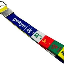 GOKYO Keychain - Buddhist Theme Wrist Loop Tibetan Prayer Flags Key Chain with Mini Carabiner Loop (Pack of 10)-13