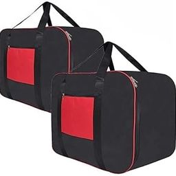 WINGSFLY Underbed Storage Bag Moisture Proof Cloth Organiser Big Underbed Storage Bag with Zippered Closure and Handle(Black Red, 54x46x28cm) (Pack of 2)-image-66