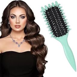 JECOB Curly Hair Brush, Bounce Curl Brush, Materials Curl Brush Styling Brush For Detangling, Shaping And Defining Curls For Women And Men(Multicolor)-96