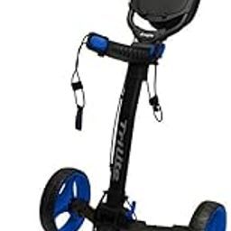 Axglo 3 Wheel Trilite Ultra Compact Foldable Aluminium Golf Trolley Cart (Free Umbrella Holder & Beverage Holder) (Black/Blue)-image-55