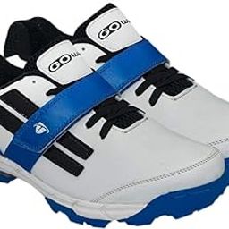 Pace White/Navy Cricket Shoes Size-4 with TR-666-W Cricket Leather Ball Alum Tanned White-image-16