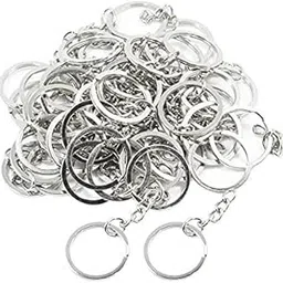 enakshi (label) Enakshi® 2x50 Pieces 25mm Split Ring with Chain Keyrings DIY Keys findings Clasp|Crafts | Beads & Jewelry Making | Jewelry Findings-picture-1