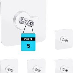 5 PCS Self Adhesive Wall Hooks for Hanging – Heavy Duty Sticky Hooks for Wall, Bathroom, Kitchen, No Drill Use-image-44