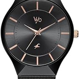 Fastrack Vyb Successor Quartz Analog Black Dial Stainless Steel Strap Watch for Girls-FV60002KM03W-32