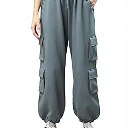 Bewakoof Women's Mid Rise Air 1.0 Fleece Solid Super Loose Fit Joggers-picture-1