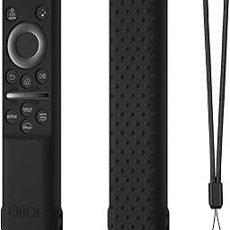 Oboe Silicone Tv Remote Cover Compatible with Samsung Smart Tv Remote BN59-01311 Samsung QLED TV Remote Open Key Protective Case with Loop (I-Black) [Remote NOT Included]-0