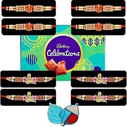 Saugat Traders Ganesh Ji Set Of 8 For Bhai With Chocolate Hamper - Ganesha Rakhi Wooden Rakhi For Brother With Chocolate Pack - Traditional Rakhi Combo With Roli Chawal And Chopra, 280 Gm-image-49