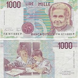 SPECIAL MINDS STORE® Italian Republic 1000 Maria Montessori & Children in the Study Painting by Armando Spadini Note Small Size, Pack of 1 Rare Collection, Fine, Multicolor-picture-17