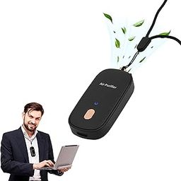 AVIOTHIC Wearable Air Purifier | Portable Hanging Neck Air Purifier | Portable Personal Device | No Filter Needed | Removes 99.9% Air Pollutants PM2.5, PM0.01, PM10 (Black)-image-6