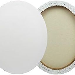 Eascan Art Pre-Stretched Oval Shaped Canvas for Painting (Pack of 4, 12" X 16")-image-2