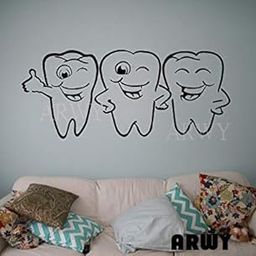 ARWY® Dental Wall Stickers for Clinic Teeth Dental Doctor Office, Clinic, Home Wall Decals for Home Decorations Stickers Black Size(50X66 cm)-image-88