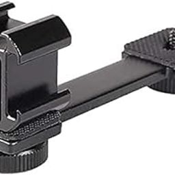 Axcess PT-3 Triple Cold Shoe Mounts Plate Microphone Extension Bar Bracket Stand Gimbal Accessories Compatible for Zhiyun Smooth 4/DJI OSMO Mobile 2/Feiyu Vimble 2-25