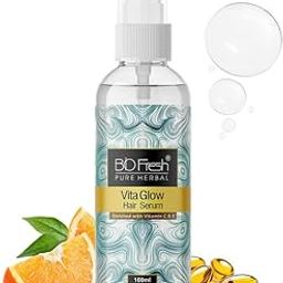 BIOFRESH HERBALS Vita Glow Hair Serum - 100ml Regular use Hair Serum for Dry Hair Instant Shine & Smoothness Frizzy Hair Serum for Unmanageable Hair Enriched Vitamin C & E for Men & Women (Pack of 1)-image-31
