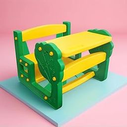 eHomeKart School Activity Study Desk For Kids-Playgro Tree Dual Seater Plastic Study Table And Chair-Dimensions-L30 X B30 X H23 (Inches)-Perfect Study Table And Bench For Home And Schools,Multicolor-image-14
