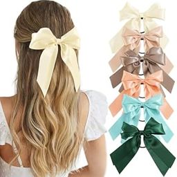 CHIROGRAPHY Satin Hair Ribbon Bows for Women and Girls | Elastic Scrunchies for Thick or Thin Hair, Stylish Hair Accessories Set, Ideal for Ponytails (Pack of 6)-image-80