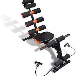 SkyFlag 20 in 1 Six Pack Ab Toner/Abs Exerciser Without Cycle - Adjustable Resistance, Cushioned Back Support, Full Body Workout Machine for Abs, Obliques, Chest, and More - Black & Orange-22