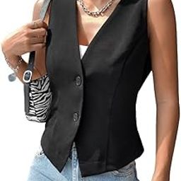WOMEN sleeveless black vest-image-15