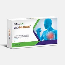 BIOTICSLIFE Biomucos Supplement Tablets with Ginger Extract & Curcumin | Respiratory Health Support for Cough, Cold, Nasal Congestion, Lung Detox | Herbal Supplement for Breathing Comfort | 30 Tablets-image-34