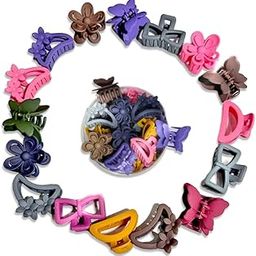 20 Pcs Mini Hair Clutcher Set for Girls | Multicolor & Multi Design Hair Clips | Matte Finish Small Hair Claws for Kids & Women-image-54