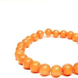 Natural Orange Jade Beads Stretchable Bracelet for Men & Women-image-46