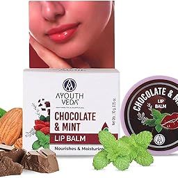 Ayouthveda Chocolate & Mint Lip Balm For Men & Women| A Nourishing Lip Balm with Vitamin E, Almond & Olive Oil | Heals Cracked & Undernourished Lips| Moisturizer For Chapped And Dry Lips|(10gm)-51