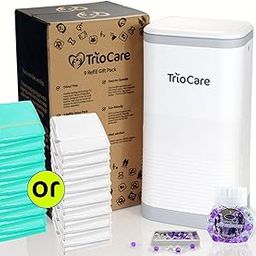 TrioCare Diaper Pail Odor Locking Controlling Modern Premium Slim Design Gift Set Baby Pet Adult Briefs Disposal Bin Dignity Pail Over a Year's Supply of Refill 3150 Count Child Proof Diaper Trash Can-15