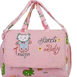 Multipurpose Polyester Diaper/Mother Bag (Pink)-image-38