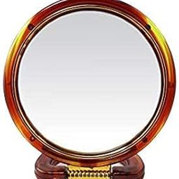 Reflections Online - Round Portable Two-Sided Make Up Mirror, One Side Magnifying Mirror for Enlarged View and The Other Side Regular Mirror..6 inch Diameter.-0