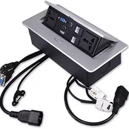 INNOMETRICS Hydraulic Popup Box for Conference Table – Desktop Power Socket Box | Hidden Pop Up Switch Board | Smart Extension Board with USB, HDMI, Power Plug-8