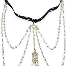Elastic Multi-Layer Pearl Thigh Chain with Rhinestone Tassel | Stylish Body Chain for Women &-image-36