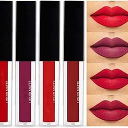 Liquid Lipstick Combo Pack, Set of 4 Mini Lipsticks, Super Stay Matte Finish Lipsticks - Red Edition-image-81