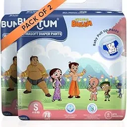 Bumtum Chota Bheem Small Baby Diaper Pants, 156 Count, Leakage Protection Infused With Aloe Vera, Cottony Soft High Absorb Technology-picture-21