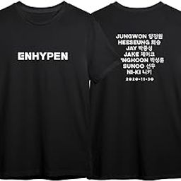 Enhypen Korean Names Debut Date Classic Black T-shirt-picture-54
