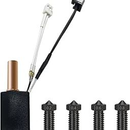 HysiPrui Ceramic Upgrade Kobra 2 Hotend Extruder Printhead Kit with 1pc 0.2mm+1pc 0.4mm+1pc 0.6mm+1pc 0.8mm Hardened Steel Nozzles for Kobra 2/Kobra 2 Neo/Kobra 2 Pro/Kobra 2 Plus/Kobra 2 Max-image-21