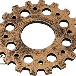 Wooden Gear Wall Art Industrial Style Shabby Chic Wall Decor 24cm Gold-image-44