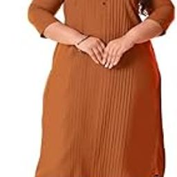 Plus Size Pintex Solid Rayon Kurta for Women-image-1