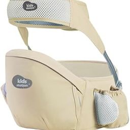 Kids Station Baby Carrier with 4 Carry Positions, Baby Carrier with Hip seat for 6 to 24 Months Baby, Adjustable New-Born to Toddler Carrier, Max Weight Up to 15 Kgs (Beige, Happy Strap)-image-80