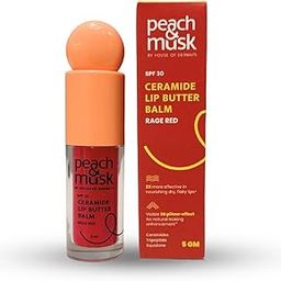 SPF 30 Ceramide Lip Butter Balm, for Dry Lips with Tripeptide & Squalane, 3D Pillow Effect, Brightens & Hydrates Lips, Tinted Lip Balm - Rage Red (5ml)-8