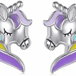 bling queen Women's Colorful Enameled Unicorn Heart Symbol Jewelry Set, Unicorn Jewellery Set, Girls Gift Set, Unicorn Jewellery Set, Zircon Pendant, Necklace For Girls, Friend Birthday Gifts-picture-1