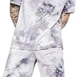 Unisex Night Dress || Tie-Dye Night Wear Set || Beach Wear Summer Wear Short Pajama Set || Sleepwear Loungewear T-Shirt & Shorts Combo || Pajama Set for Men & Women (Medium, Black)-picture-29