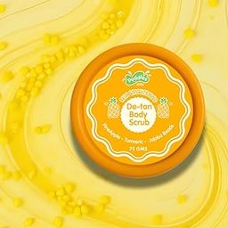 Puddles Kids De-Tan Body Scrub (75 GM) | Gentle Tan Removal for Ages 2–10 | Pineapple, Jojoba Beads & Turmeric | Exfoliates, Brightens & Nourishes | Soft on Skin, Harsh on Tan-image-0