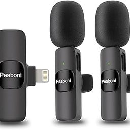 Peaboni Wireless Lavalier Microphone Mini Lapel Microphones for Lightning iPhone iPad with Noise Reduction Recording Clip Mic for Creator Interview YouTube TikTok Vlog Live Streaming-3
