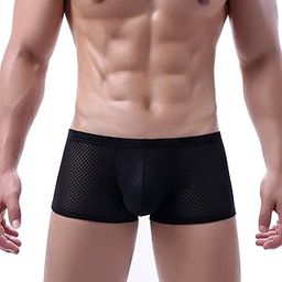 Mens Sexy Breathable Mesh Boxer Shorts Set-image-71
